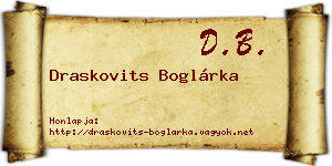 Draskovits Boglárka névjegykártya