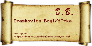 Draskovits Boglárka névjegykártya